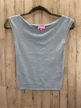 Edikted Pale Blue Sleeveless Knit Tank Top